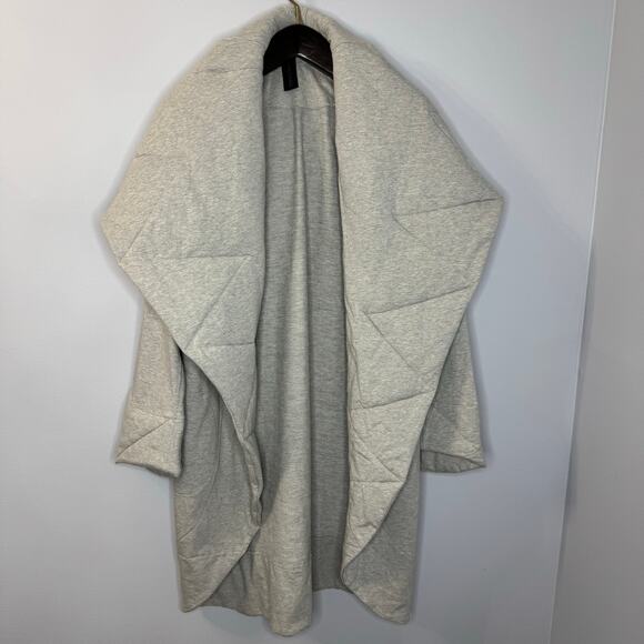Norma Kamali Quilted Shawl Collar Coat Relax Grey Relax Oversized Women's XS - Picture 2 of 13